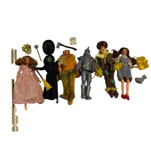 Vintage Mego 6 Wizard of Oz 8" Action Figures Lot Dorothy Tin Man Lion Scarecrow